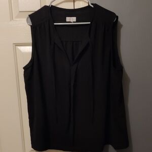 Black Sleeveless Top 2x